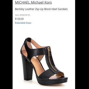 Michael Kors Berkley Leather ZIP Up Block Heel